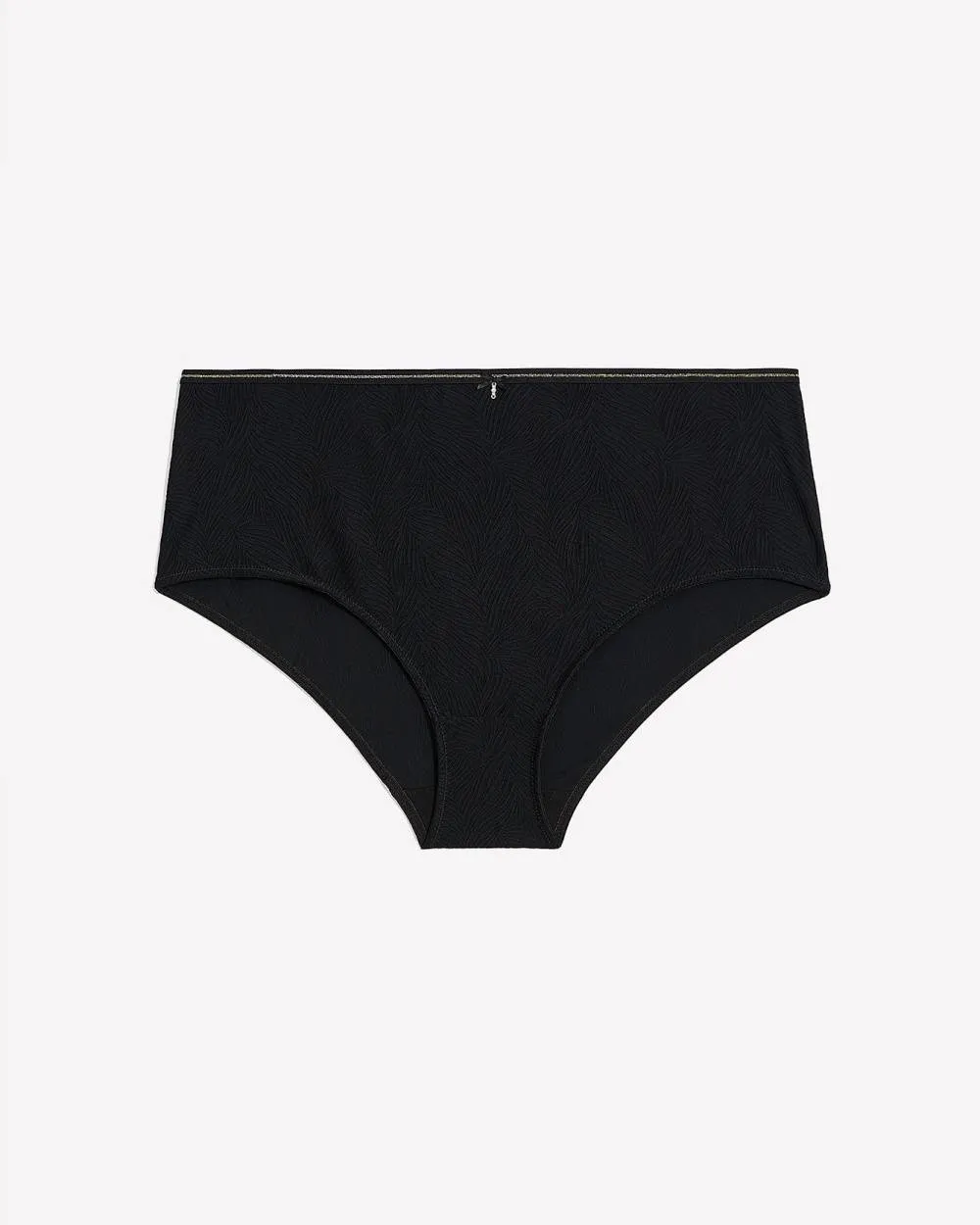 Black Textured Knit Full Brief with Metallic Elastic - Déesse Collection sold by Reitmans