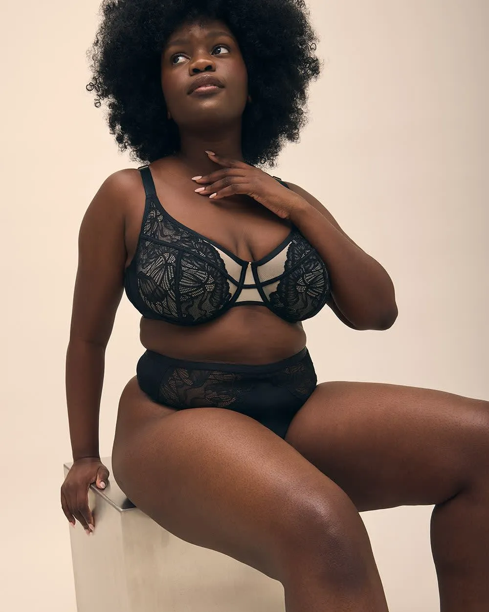 Microfibre Thong with Lace and Mesh Back - Déesse Collection sold by Reitmans