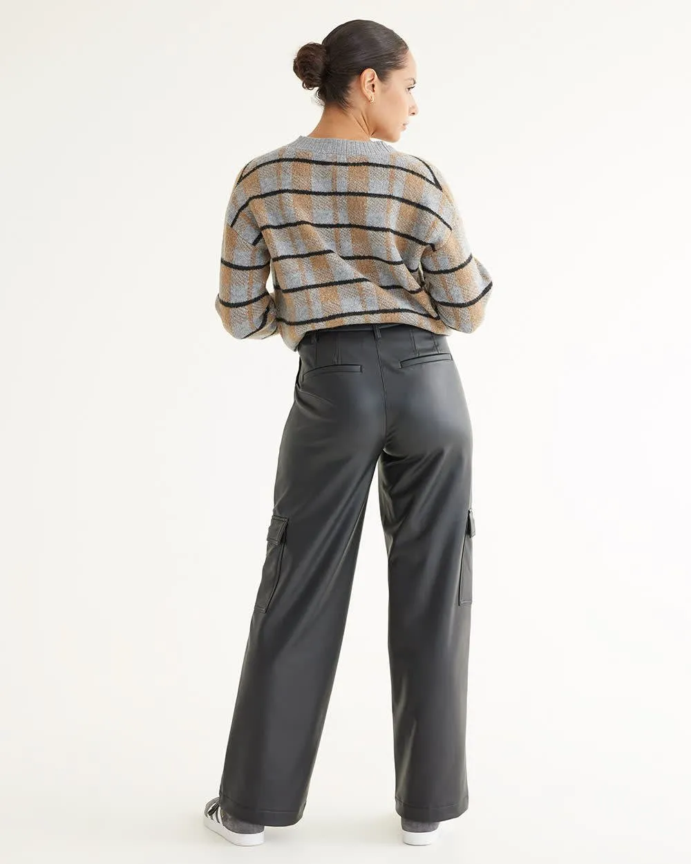 Wide-Leg Cargo Faux Leather Pants sold by Reitmans product image thumbnail 2