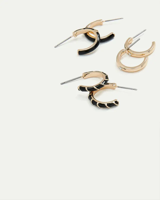 Enamel Hoops, Set of 3 sold by Reitmans