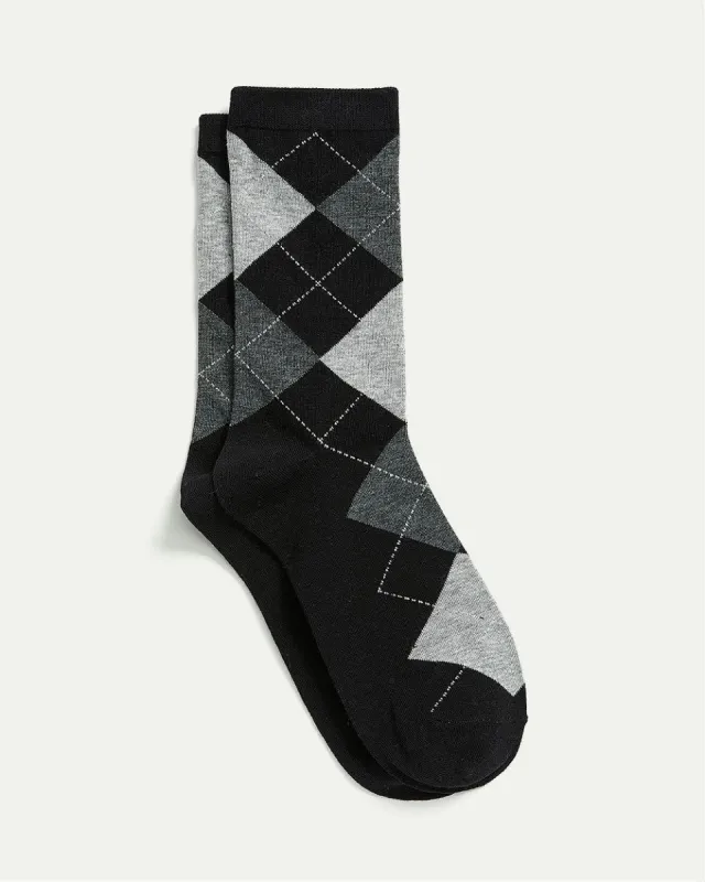 Cotton Socks with Argyle Pattern sold by Reitmans