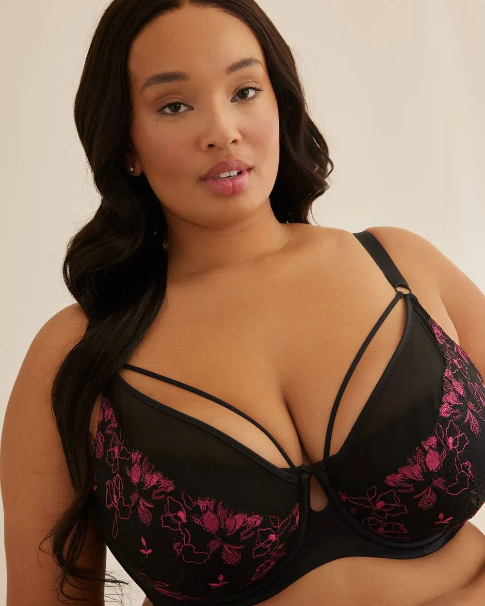 Underwire Microfibre Balconette Bra with Floral Embroidery - Déesse Collection sold by Reitmans product image thumbnail 3