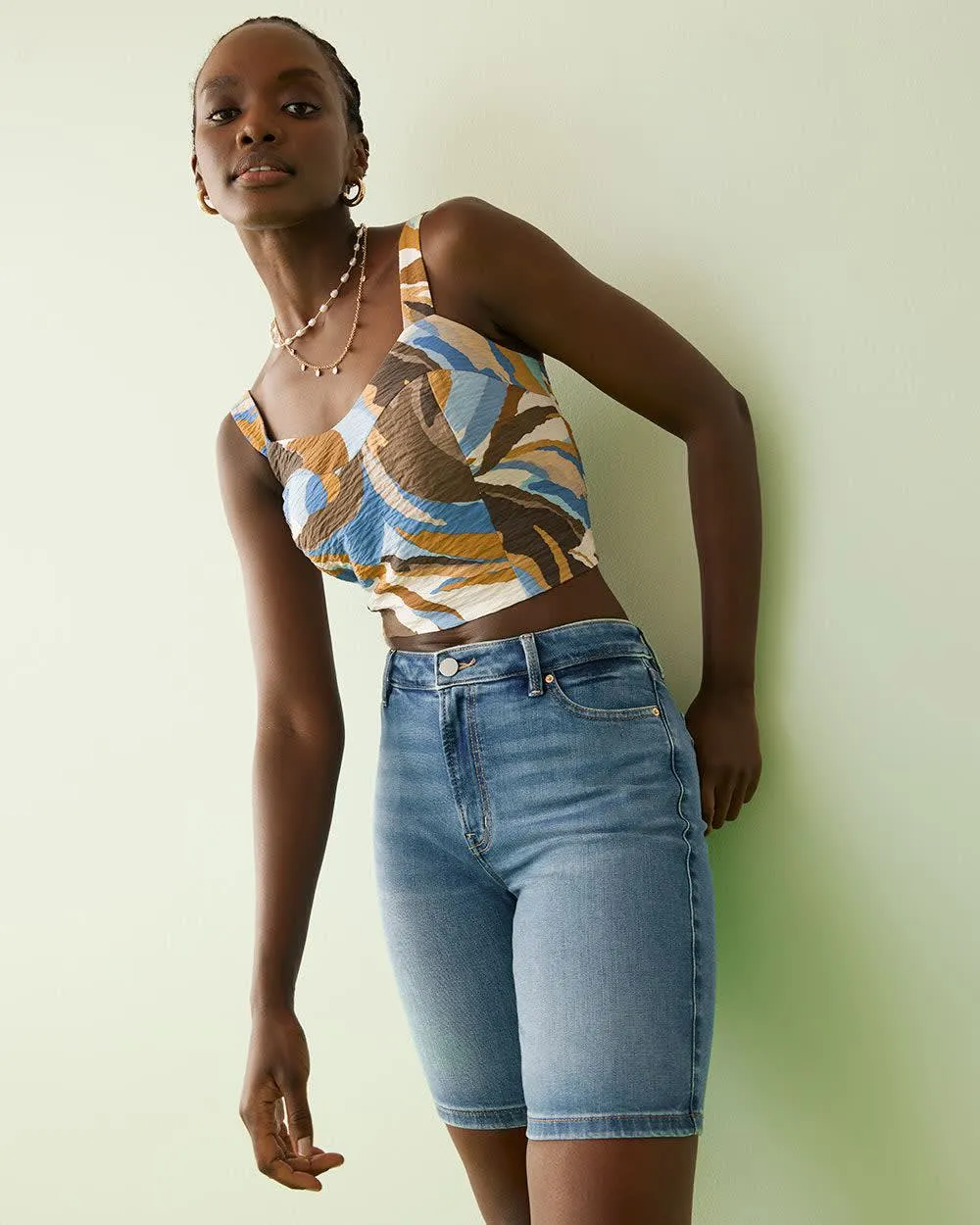 High-Rise Denim Bermuda sold by Reitmans