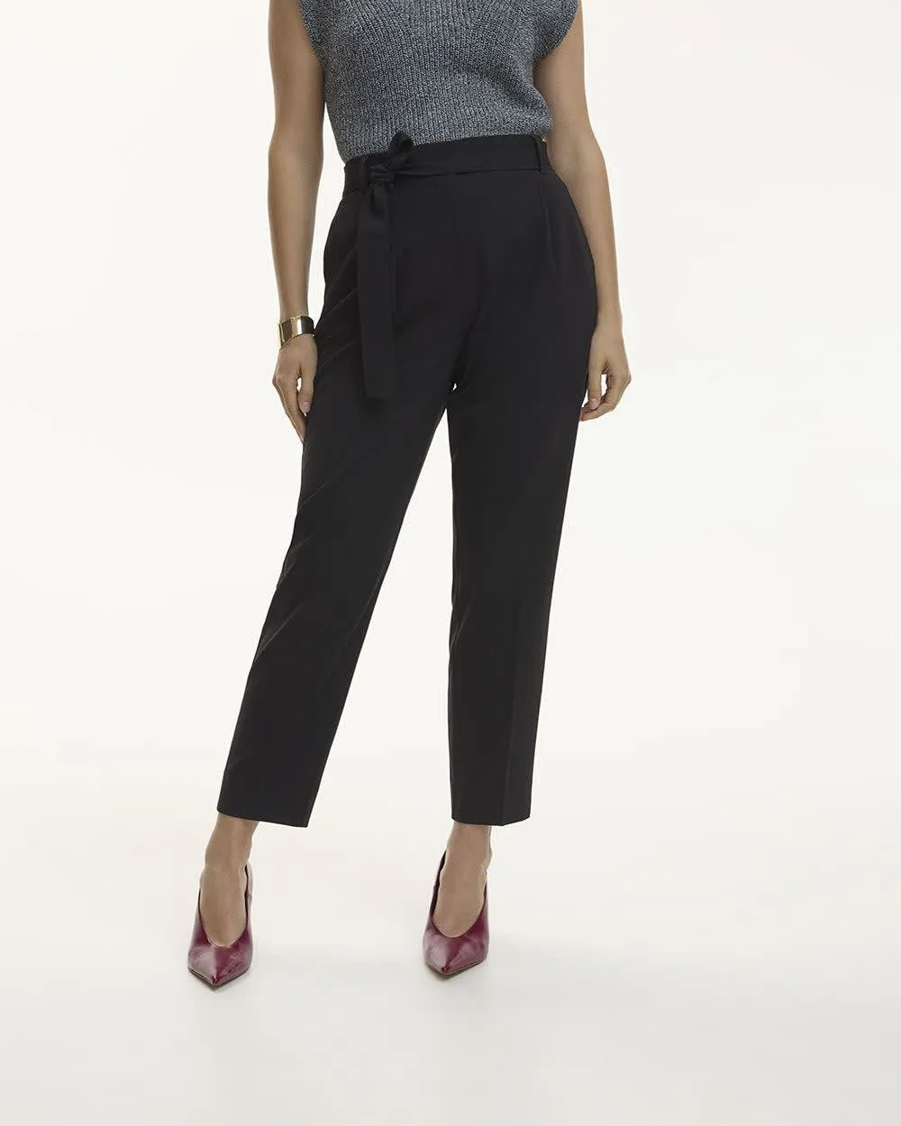 Tapered-Leg High-Rise Pant with Sash - The Timeless sold by Reitmans product image thumbnail 3