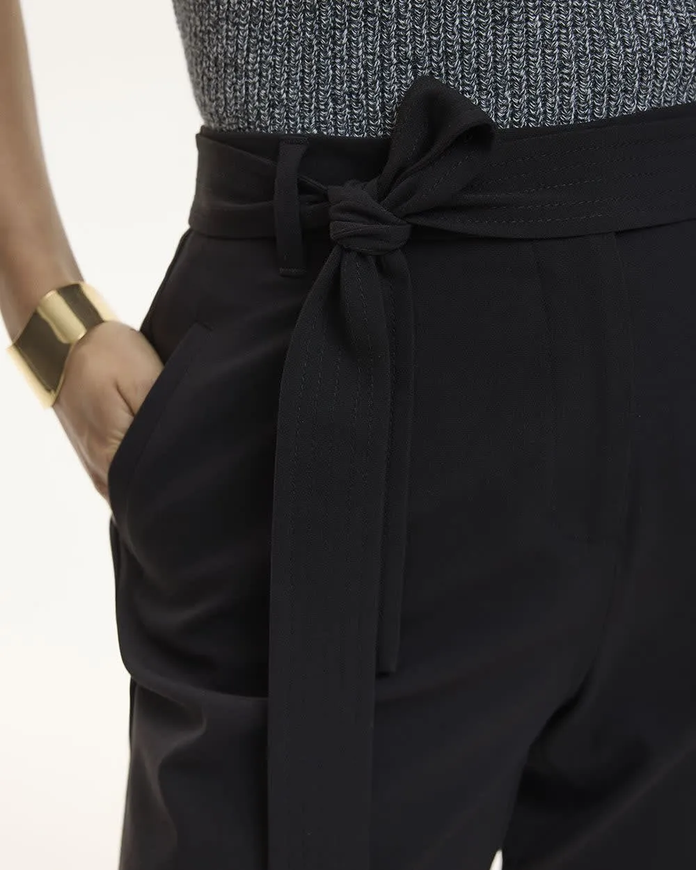 Tapered-Leg High-Rise Pant with Sash - The Timeless sold by Reitmans product image thumbnail 4