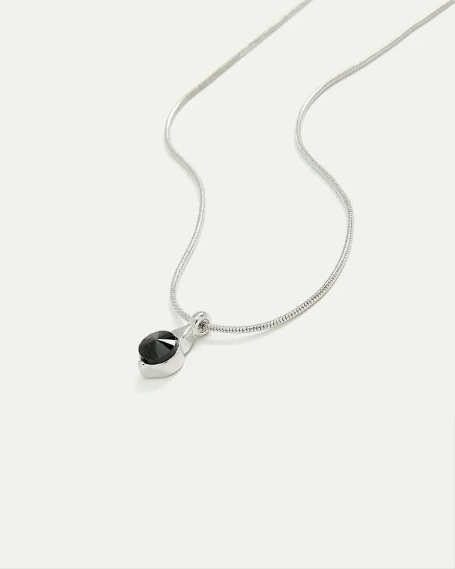Short Necklace with Black Stone Pendant sold by Reitmans