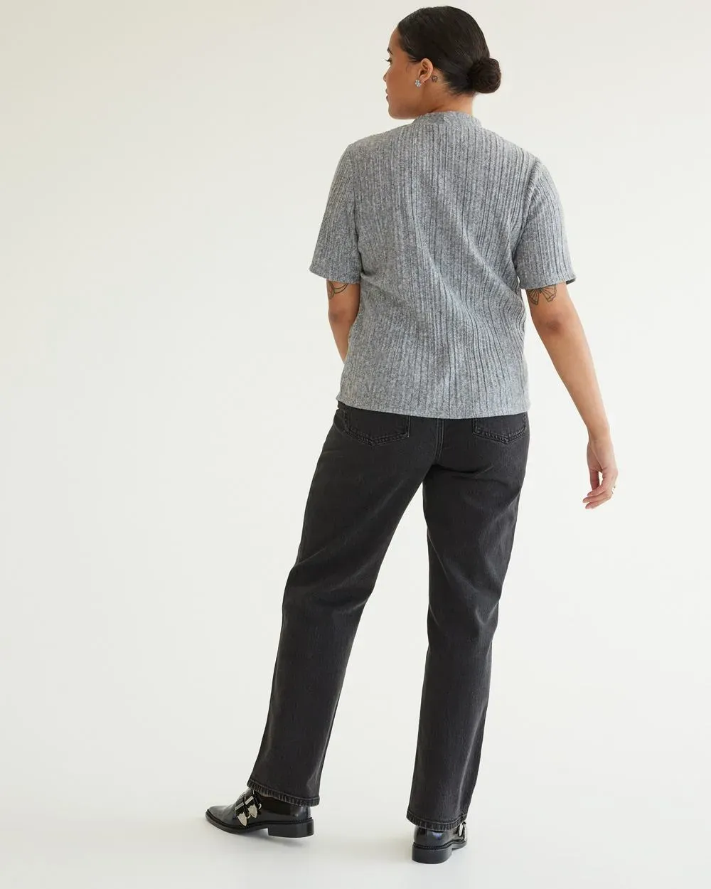 Elbow-Sleeve Mock-Neck Tee sold by Reitmans product image thumbnail 5