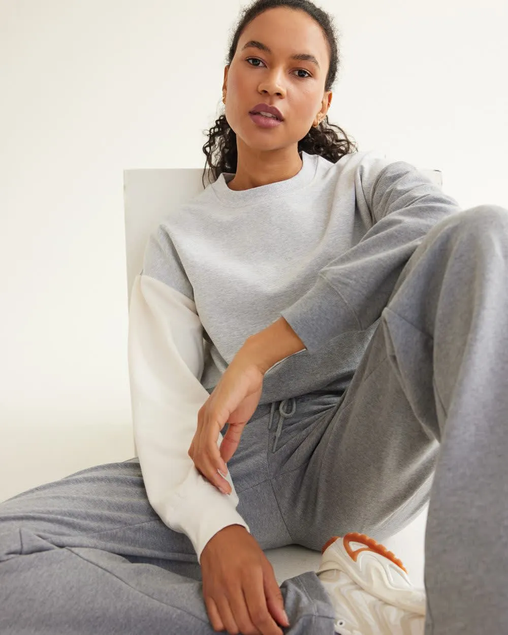 Long-Sleeve French Terry Sweater with Crew Neckline - Hyba sold by Reitmans product image thumbnail 3