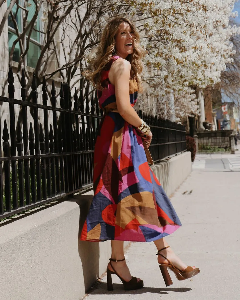 Sleeveless Linen Midi Dress with Crew Neckline sold by Reitmans