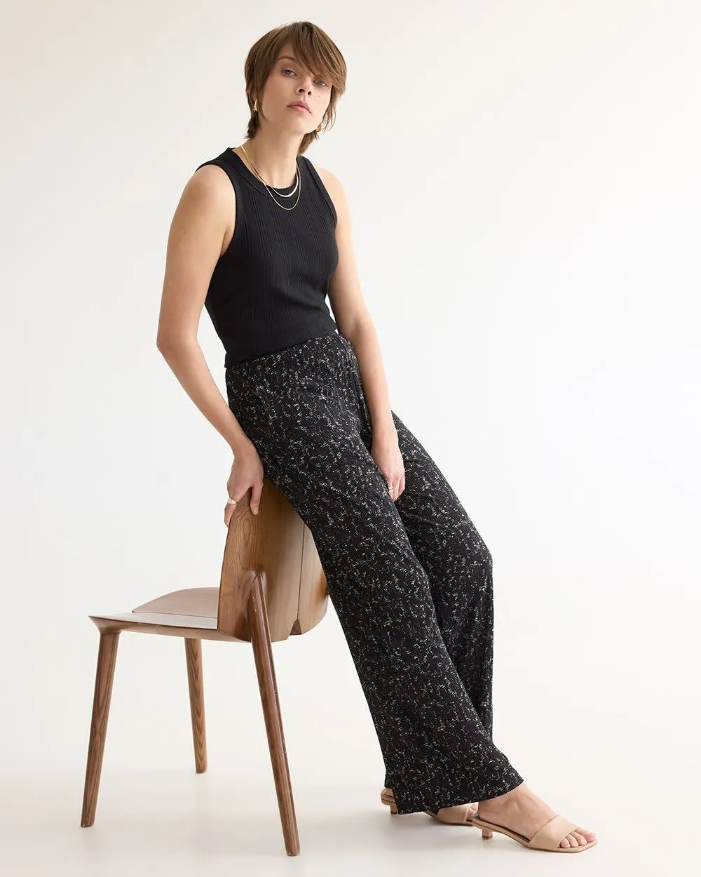Wide-Leg High-Rise Knit Pants sold by Reitmans