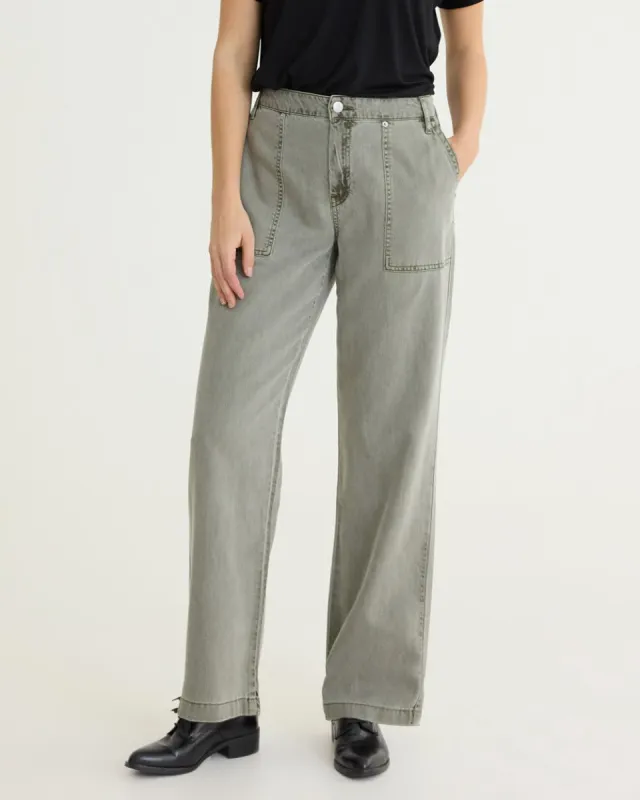 Straight-Leg Mid-Rise Utility Pant - Tall sold by Reitmans
