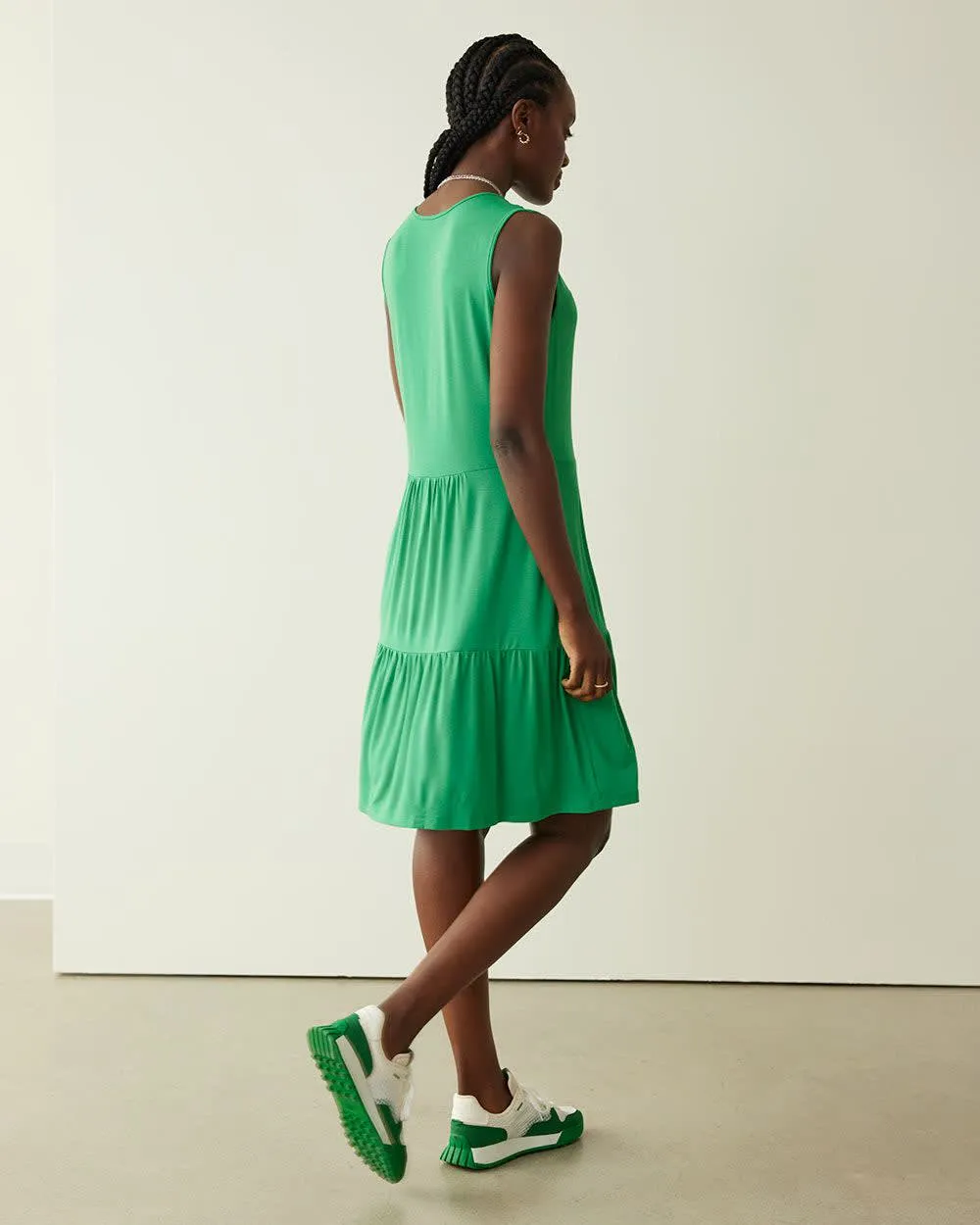 Sleeveless Split-Neck Tiered Dress sold by Reitmans product image thumbnail 2