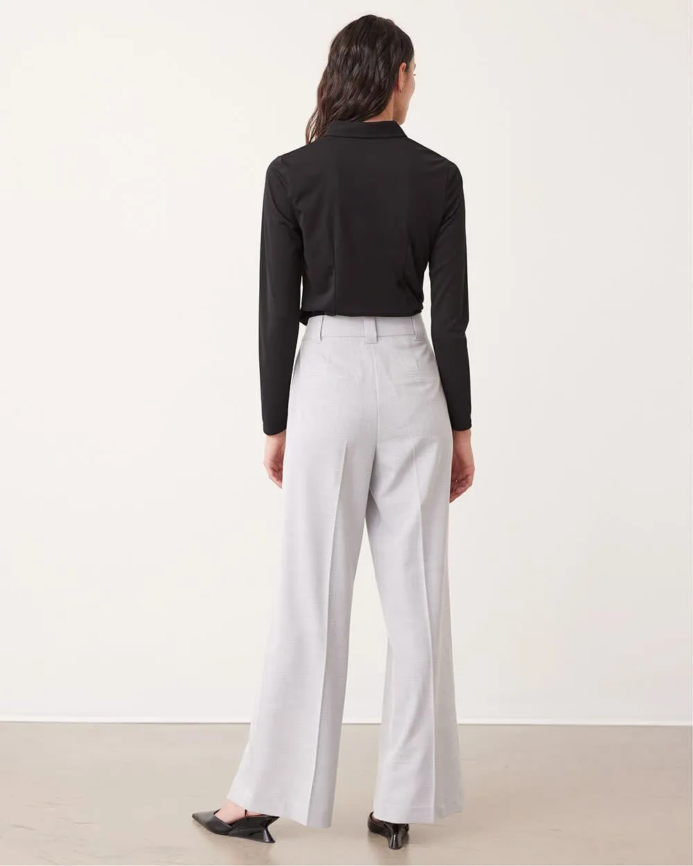 Crosshatch Wide-Leg High-Rise Pants sold by Reitmans product image thumbnail 2