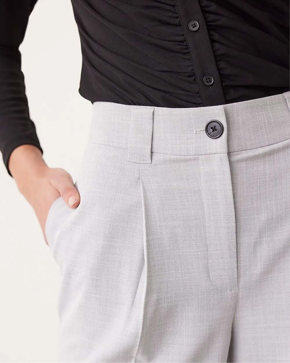 Crosshatch Wide-Leg High-Rise Pants sold by Reitmans product image thumbnail 5