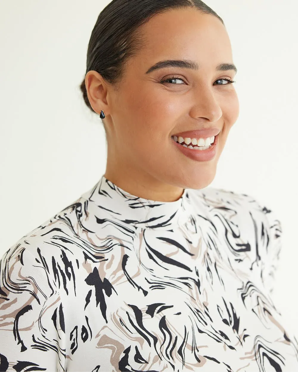 Long-Sleeve Mock-Neck Top sold by Reitmans product image thumbnail 4