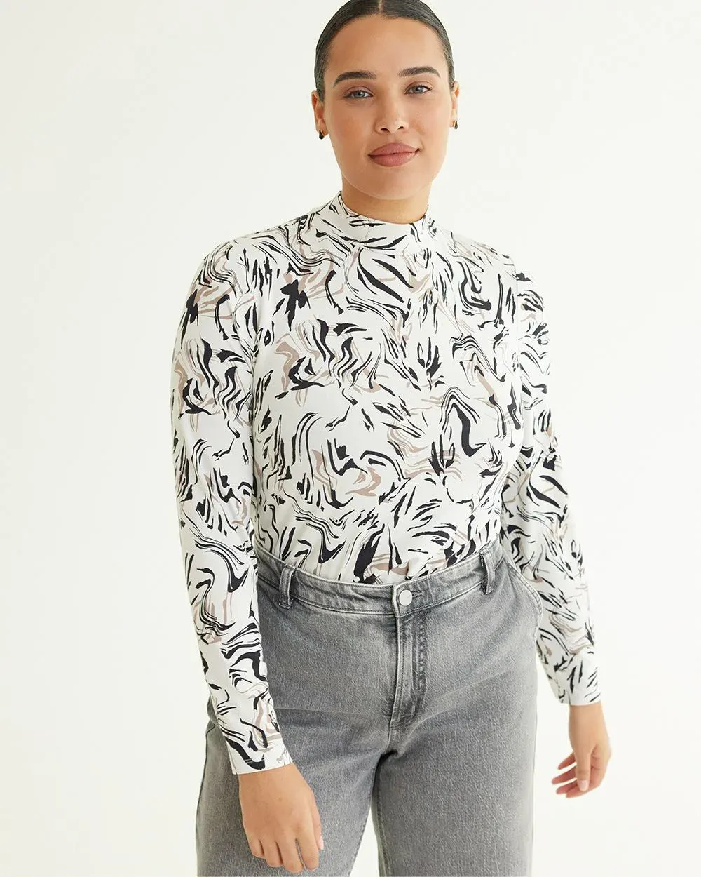 Long-Sleeve Mock-Neck Top sold by Reitmans product image thumbnail 5