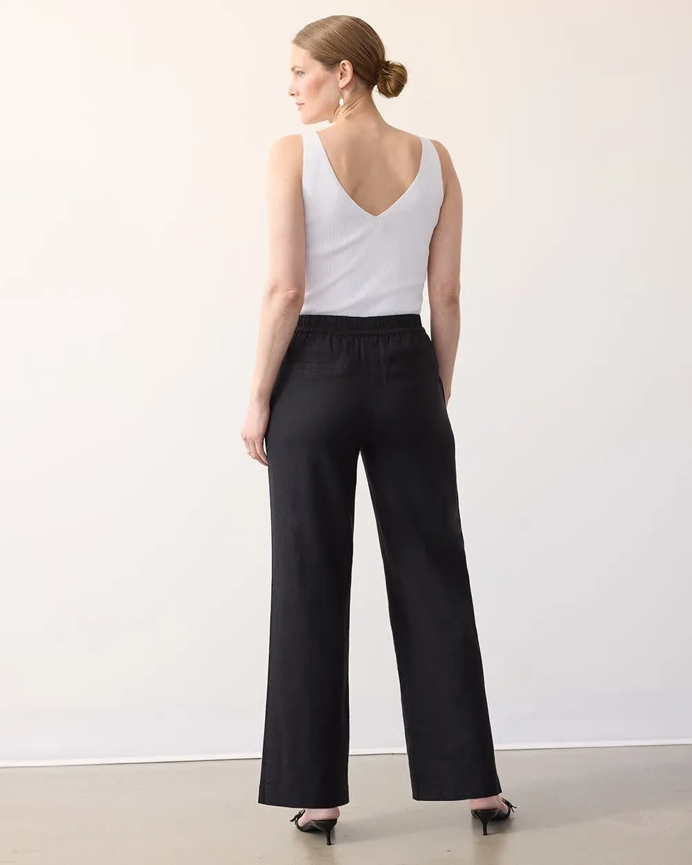 Wide-Leg High-Rise Linen Pant - Petite sold by Reitmans product image thumbnail 2