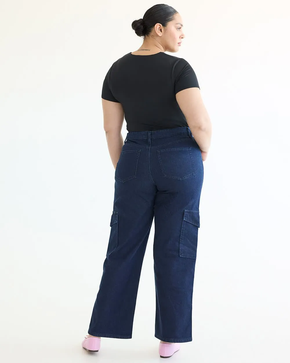 Straight-Leg High-Rise Cargo Denim Pant - Tall sold by Reitmans product image thumbnail 2