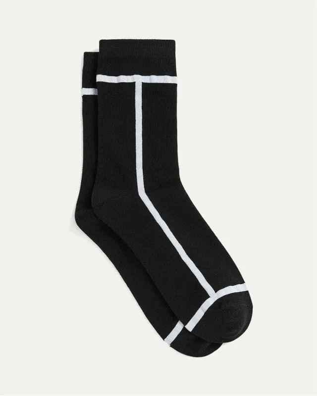 Cotton Socks with Side Stripes sold by Reitmans