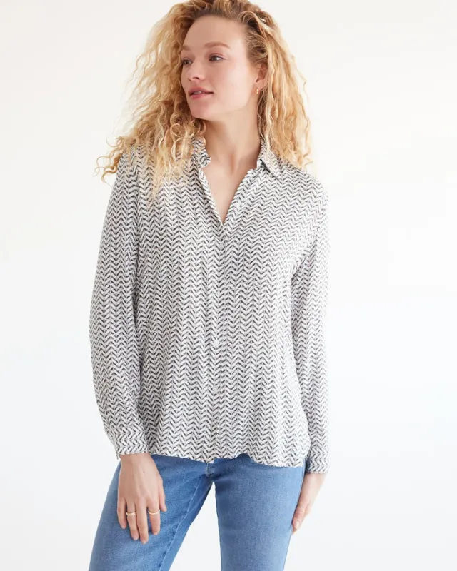 Long-Sleeve Buttoned-Down Blouse sold by Reitmans