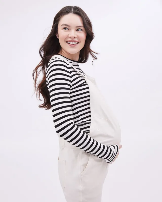 Relaxed-Fit Knit Overalls - Thyme Maternity sold by Reitmans