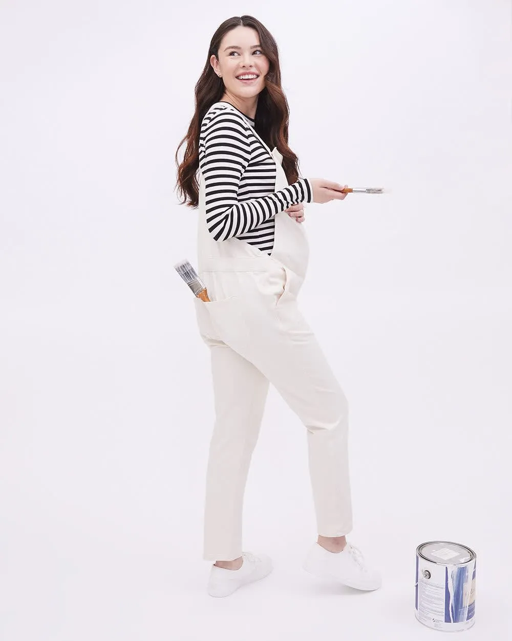 Relaxed-Fit Knit Overalls - Thyme Maternity sold by Reitmans product image thumbnail 3