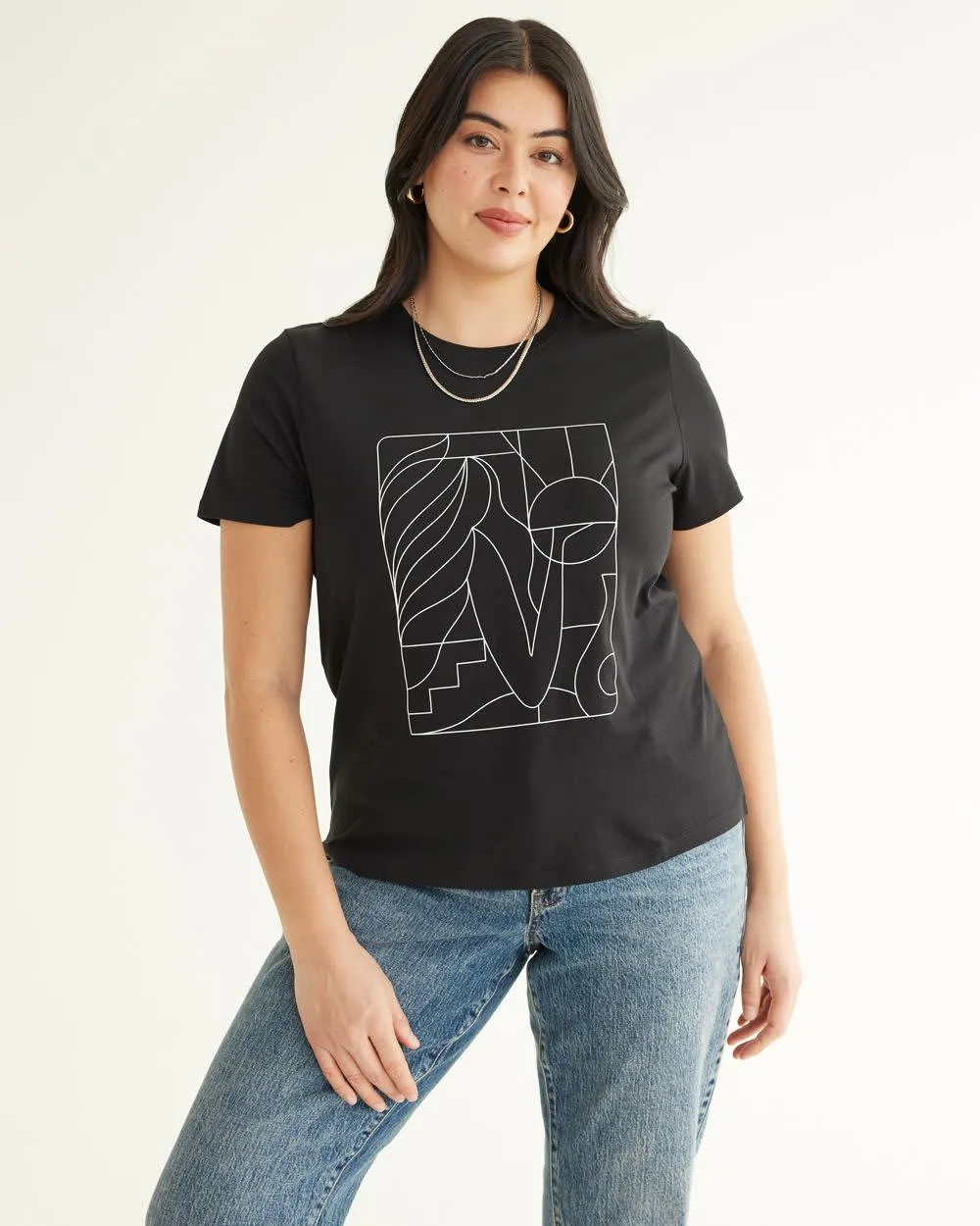 Short-Sleeve Crew-Neck Tee - R Essentials sold by Reitmans