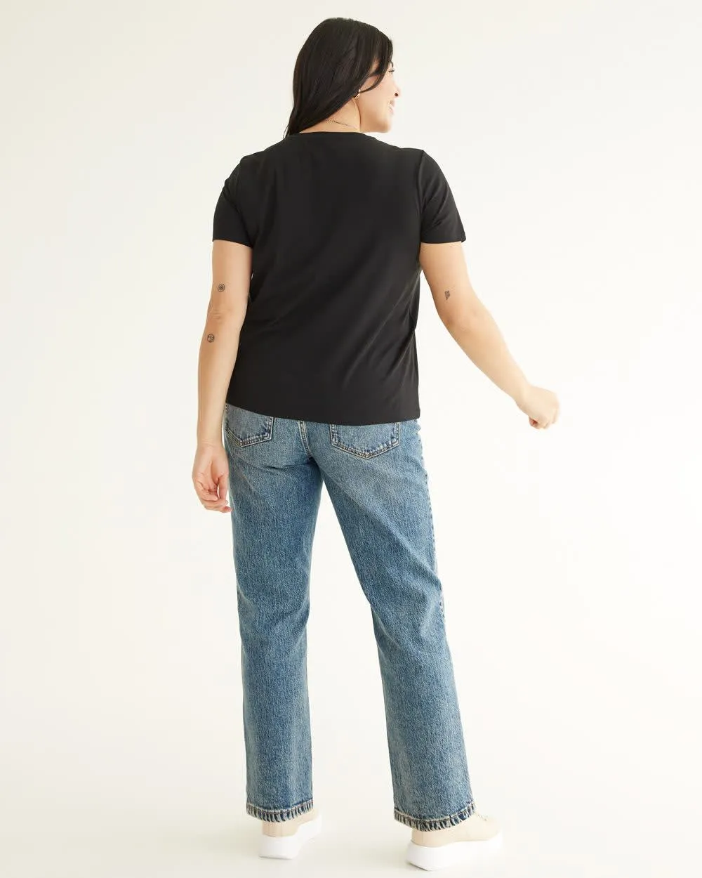 Short-Sleeve Crew-Neck Tee - R Essentials sold by Reitmans product image thumbnail 2