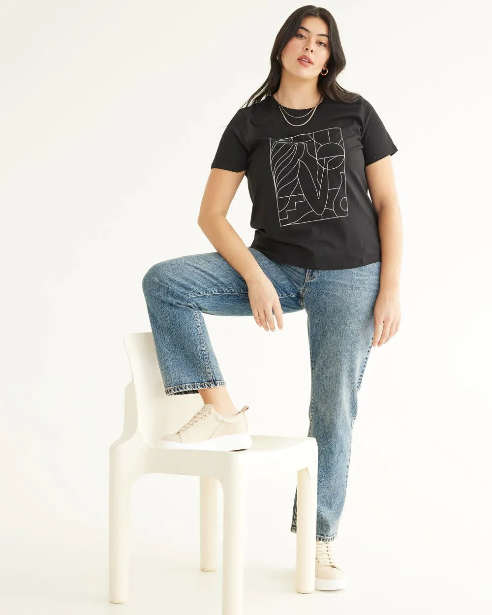 Short-Sleeve Crew-Neck Tee - R Essentials sold by Reitmans product image thumbnail 3