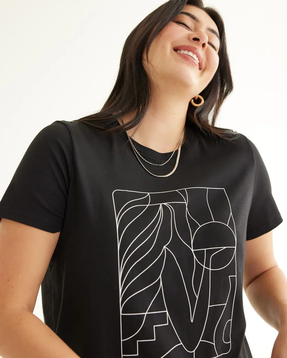 Short-Sleeve Crew-Neck Tee - R Essentials sold by Reitmans product image thumbnail 4