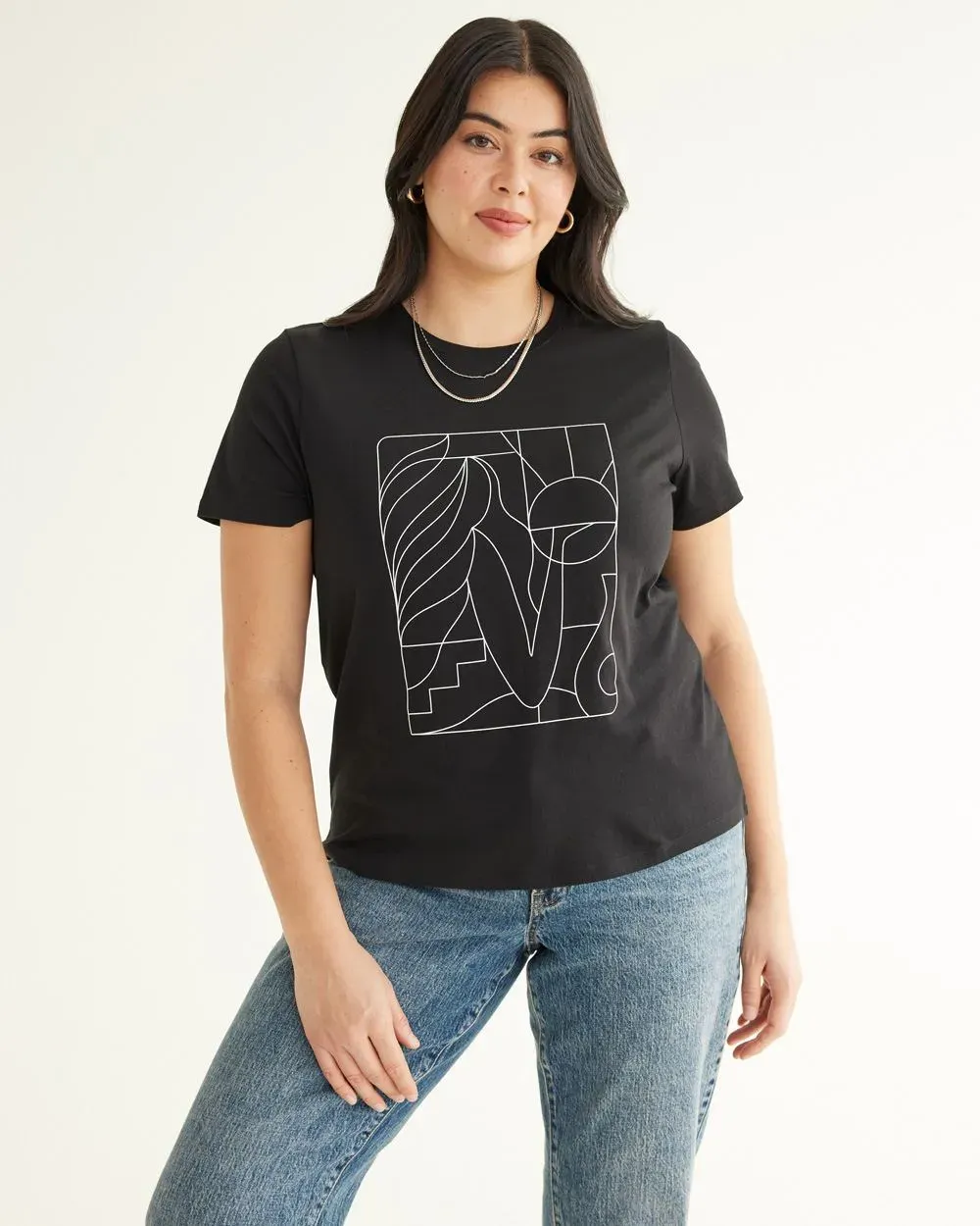 Short-Sleeve Crew-Neck Tee - R Essentials sold by Reitmans product image thumbnail 5