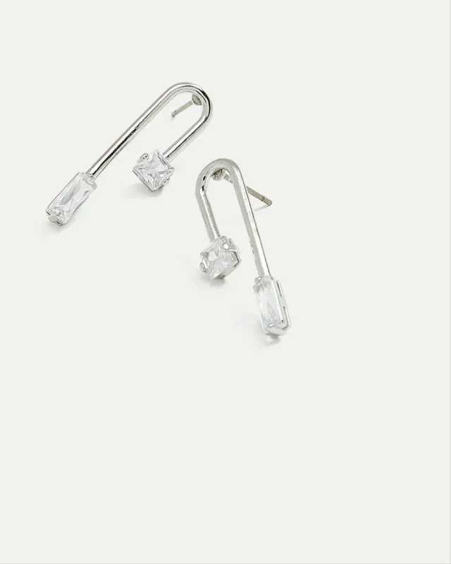 Curved Earrings with Rhinestones sold by Reitmans