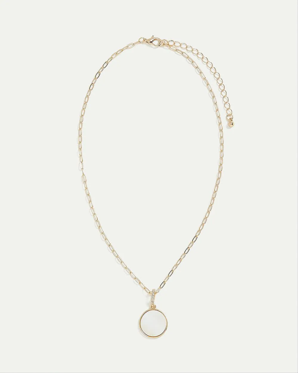 Short Paperclip Chain with Pearl Pendant sold by Reitmans product image thumbnail 2