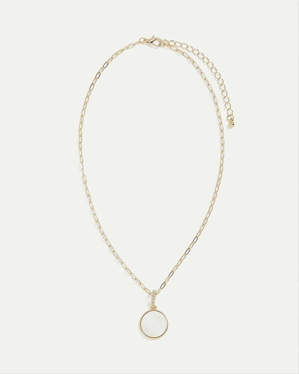 Short Paperclip Chain with Pearl Pendant sold by Reitmans product image thumbnail 4