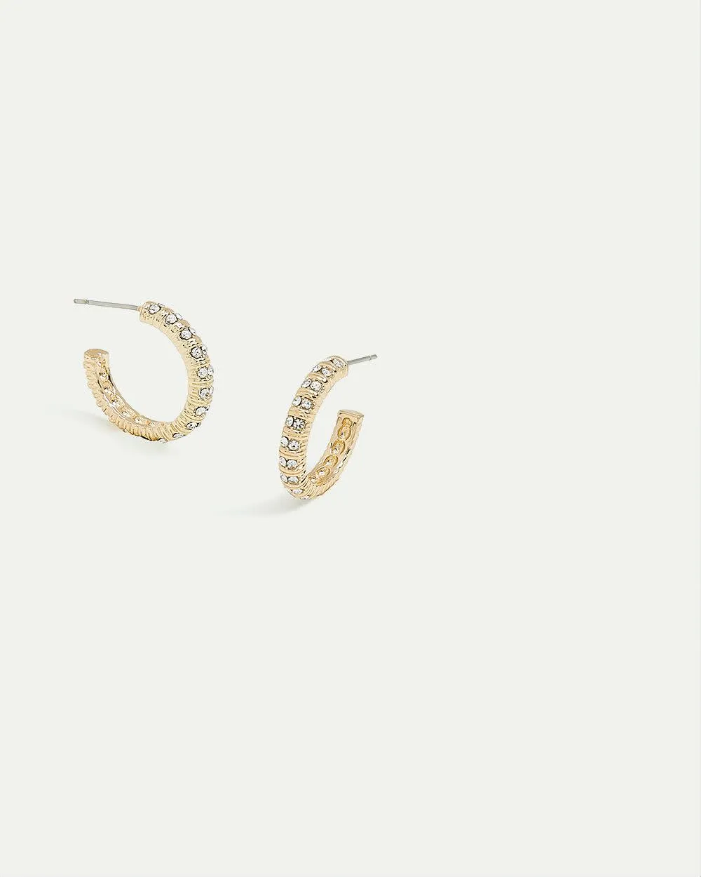 Small Open Hoops with Rhinestones sold by Reitmans