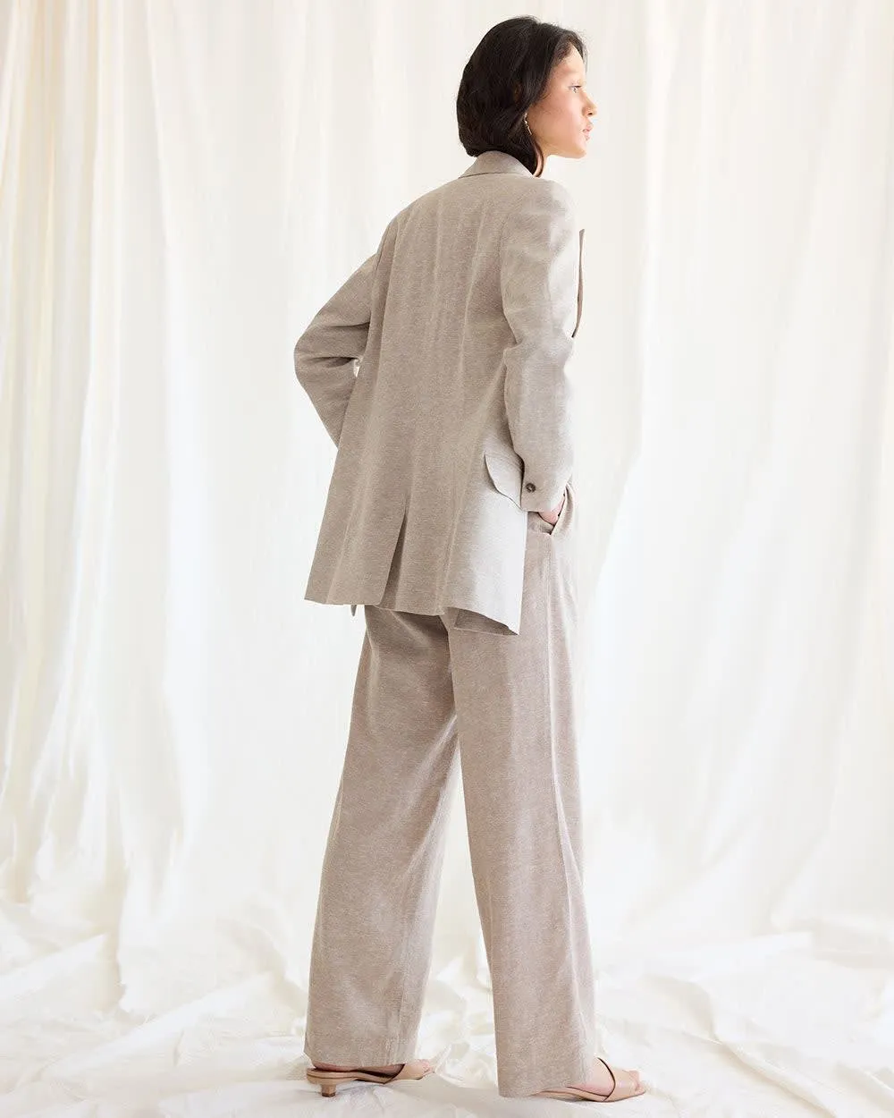 Wide-Leg High-Rise Linen Pant sold by Reitmans product image thumbnail 4