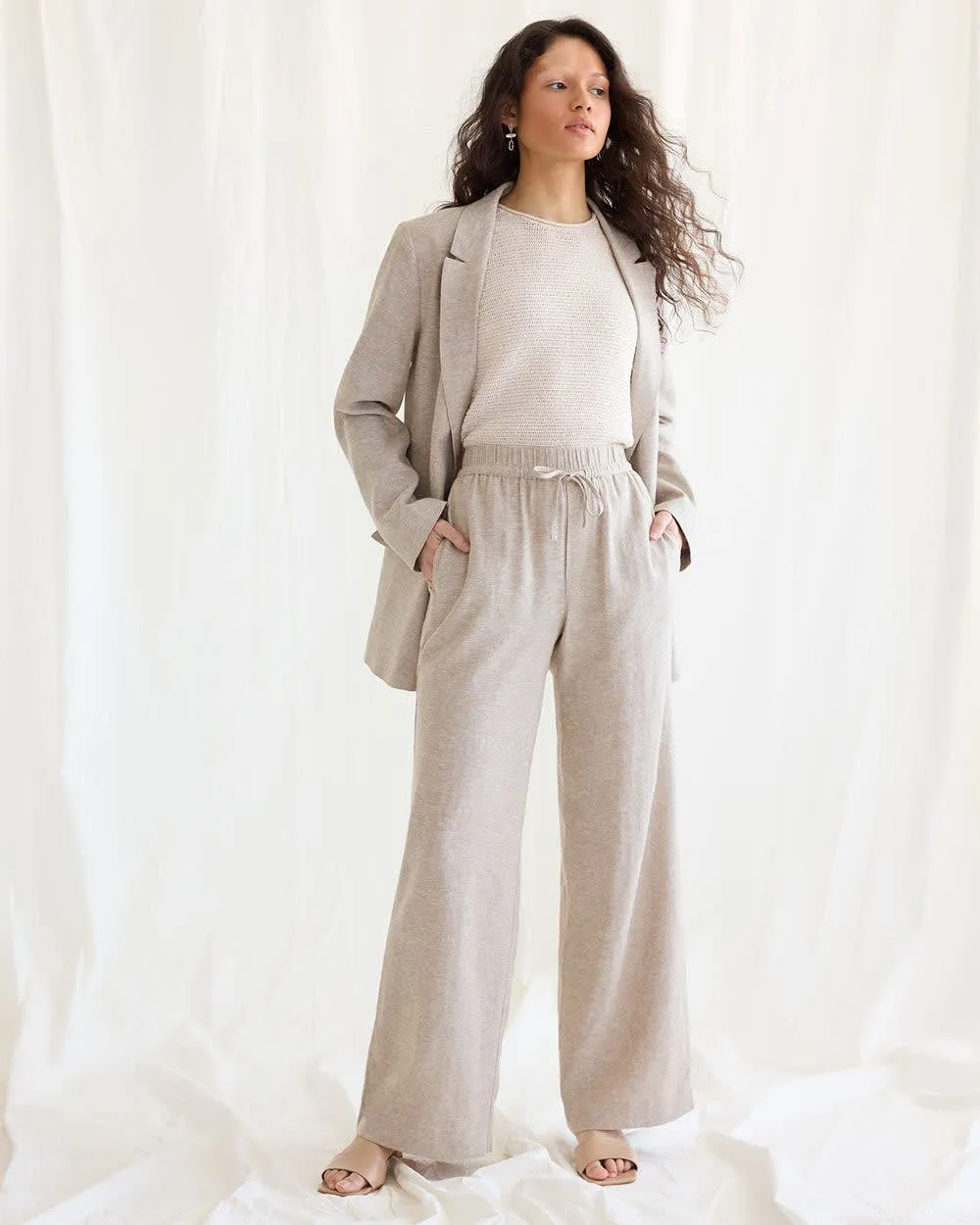 Wide-Leg High-Rise Linen Pant - Tall sold by Reitmans product image thumbnail 3
