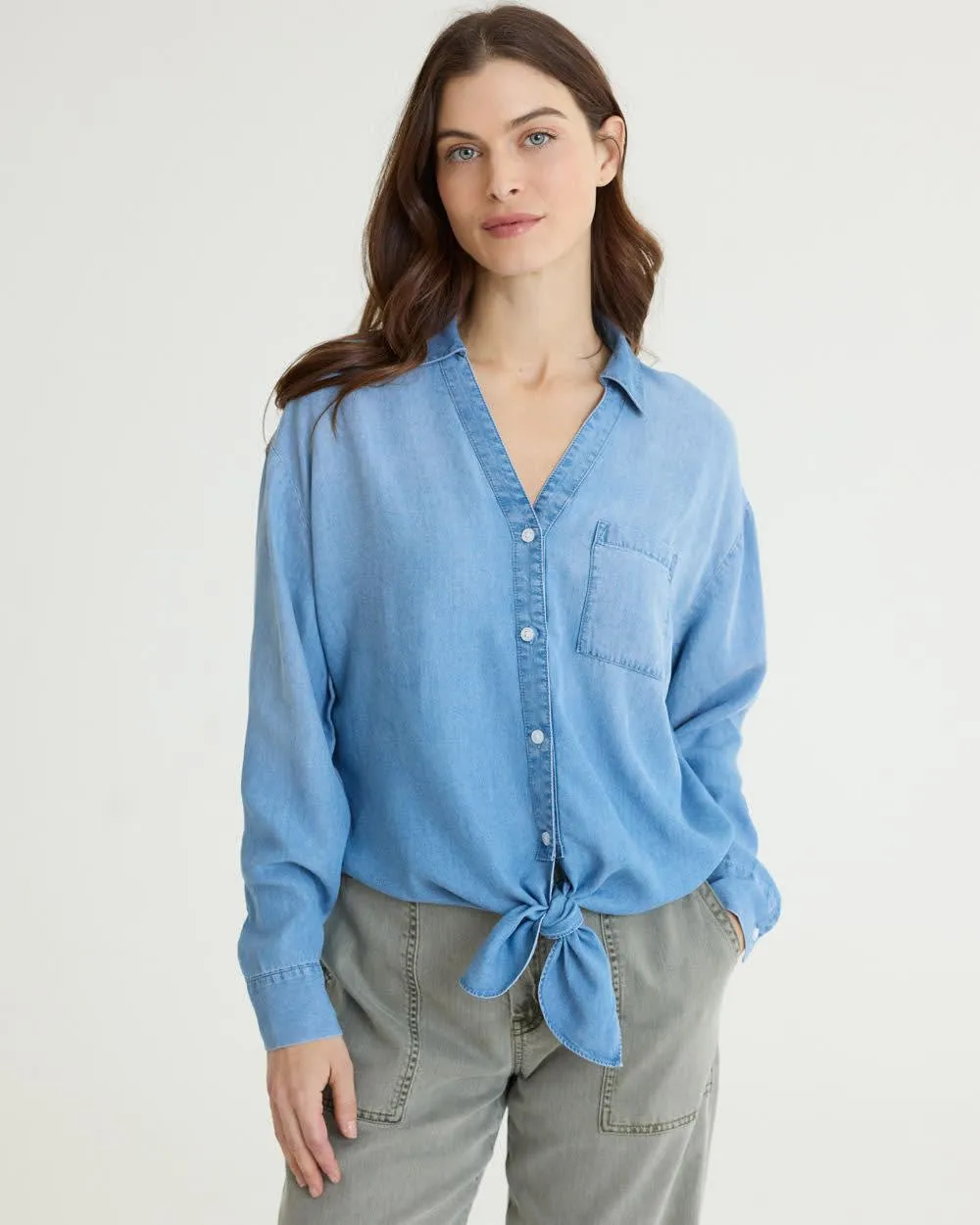 Long-Sleeve Tie-Front Blouse sold by Reitmans