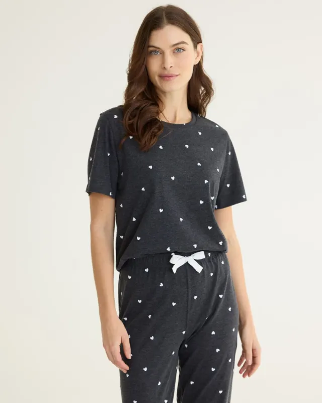 Short-Sleeve Crew-Neck Pyjama Top - R Line sold by Reitmans