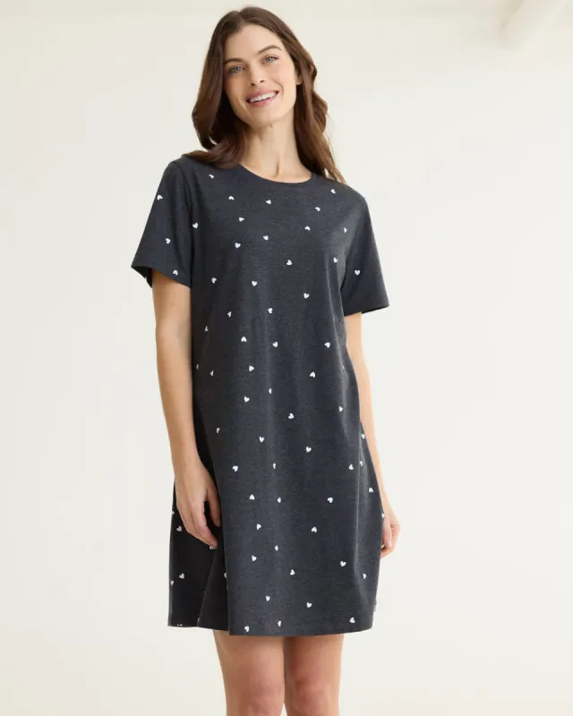 Short-Sleeve Crew-Neck Nightdress - R Line sold by Reitmans