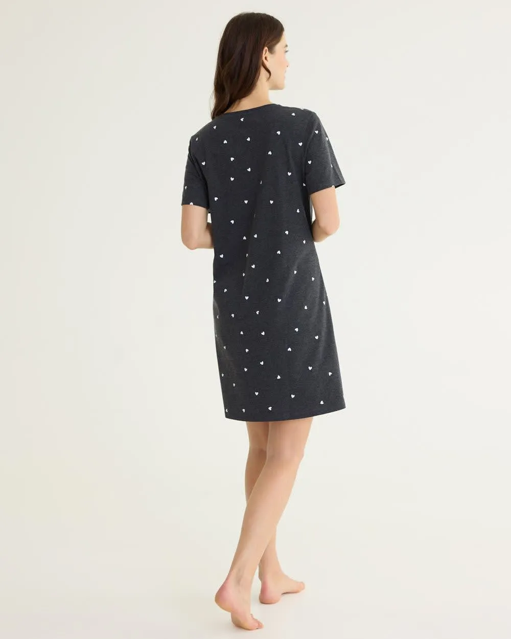 Short-Sleeve Crew-Neck Nightdress - R Line sold by Reitmans product image thumbnail 2