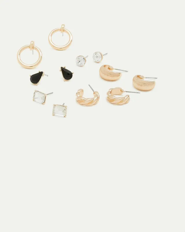 Hoops and Stud Earrings - 6 Pairs sold by Reitmans