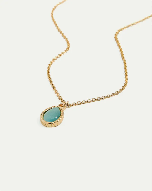 Short Necklace with Teal Teardrop Pendant sold by Reitmans