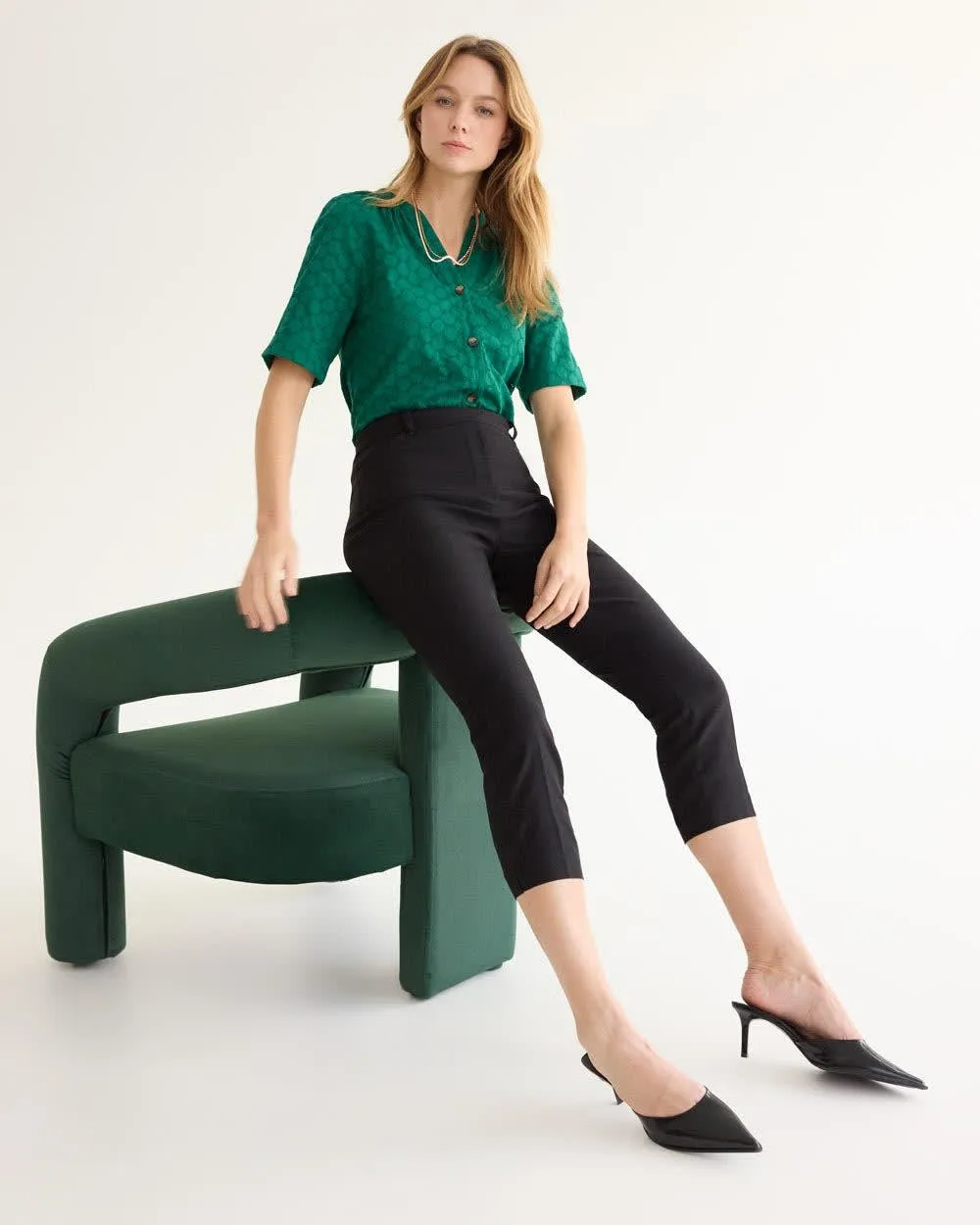Slim-Leg High-Rise Capri Pants - The Iconic (R) sold by Reitmans product image thumbnail 4