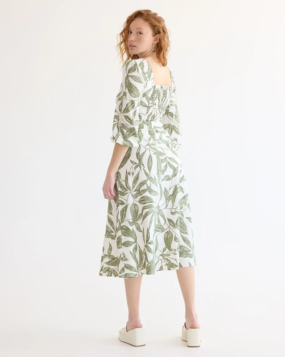 Linen-Blend Midi Skirt with Front Slit sold by Reitmans product image thumbnail 3