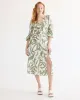 Linen-Blend Midi Skirt with Front Slit sold by Reitmans