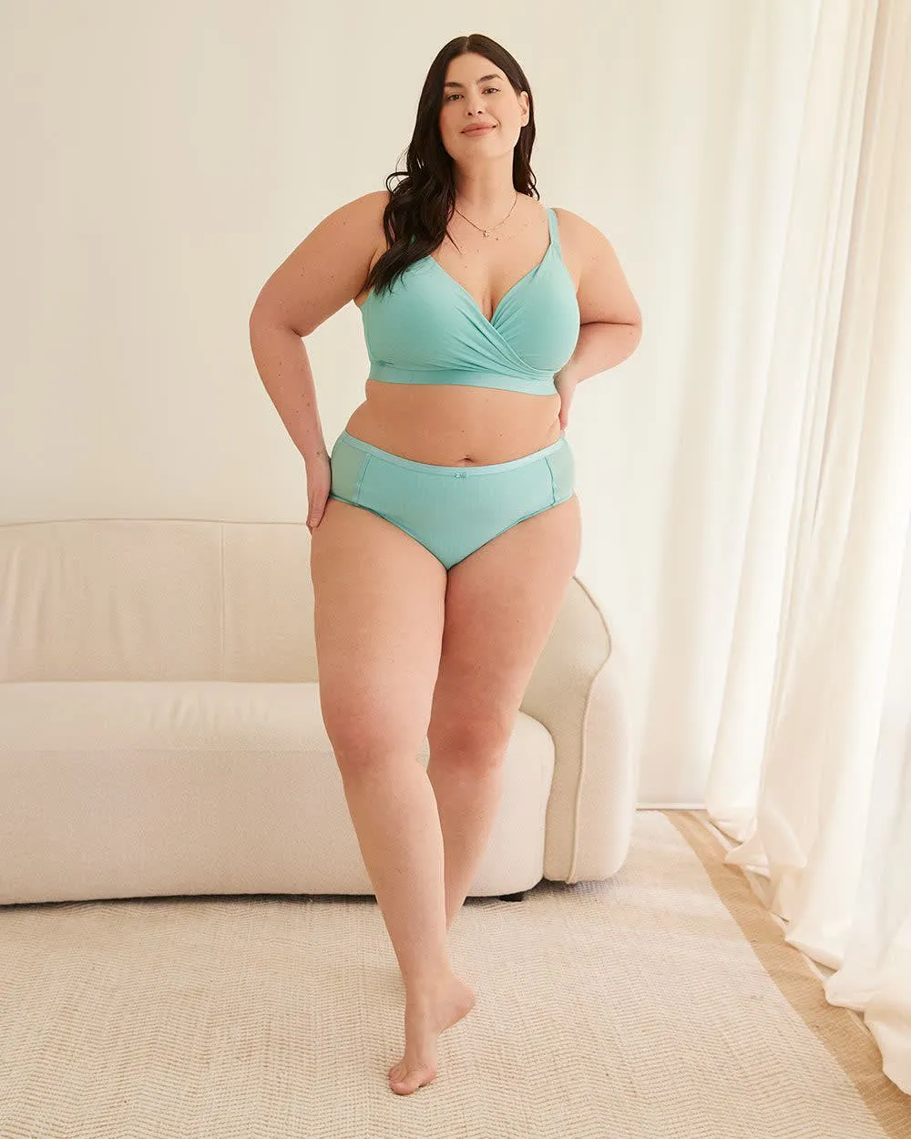 High-Cut Pointelle Microfibre Panty - Déesse Collection sold by Reitmans