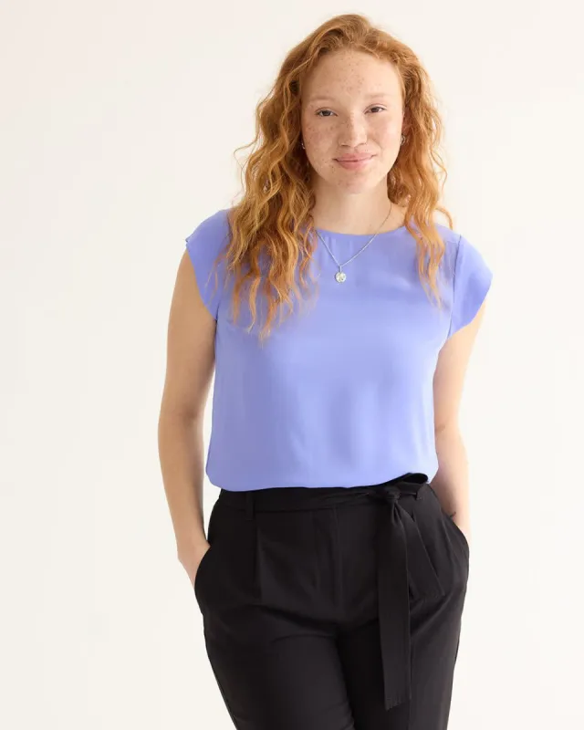 Cap-Sleeve Blouse with Crew Neckline - R Essentials sold by Reitmans
