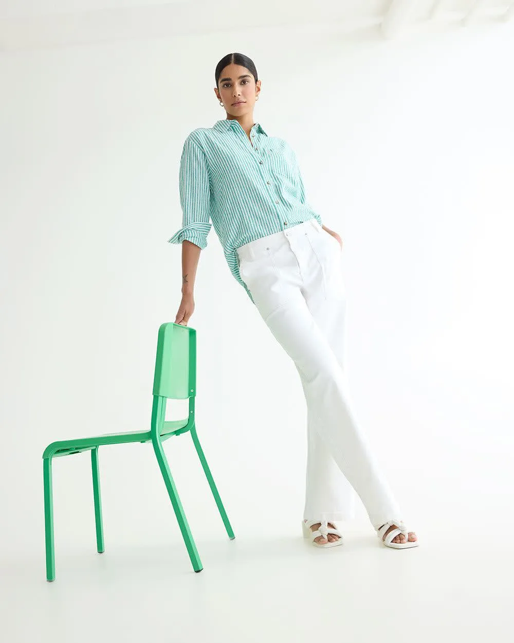 Straight-Leg Mid-Rise Utility Jean - Petite sold by Reitmans product image thumbnail 3