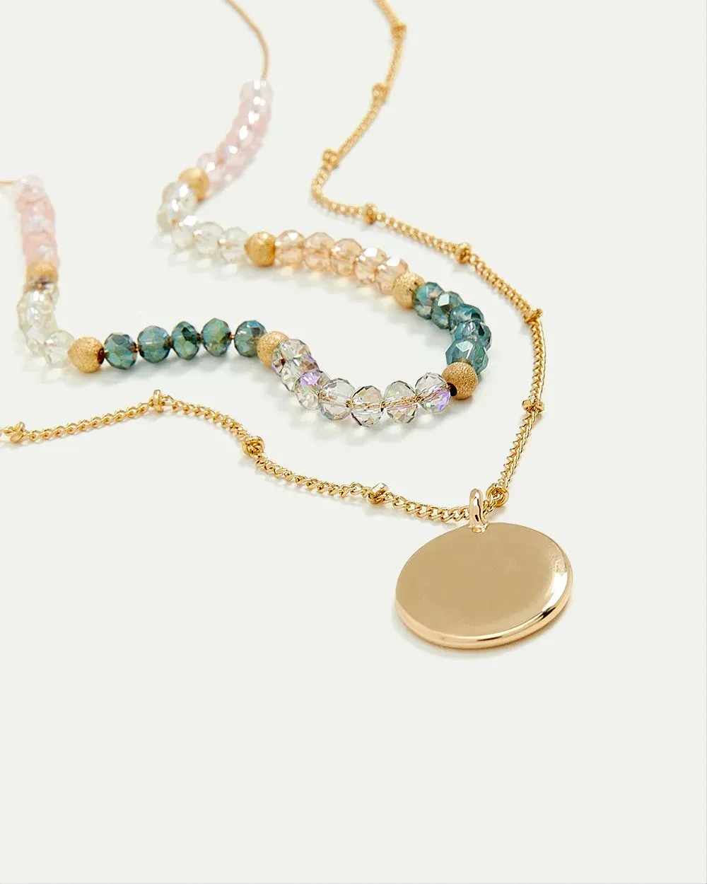 Long Double-Chain Necklace with Colourful Beads sold by Reitmans product image thumbnail 3